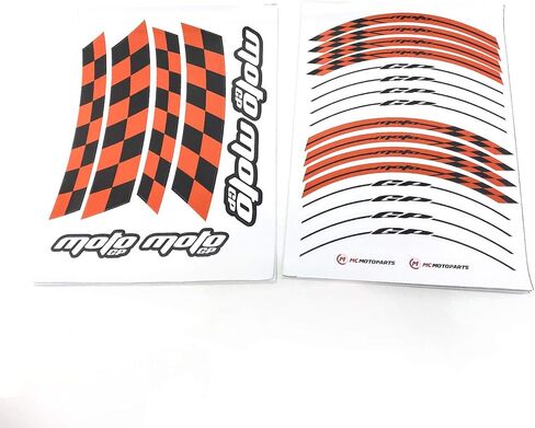 ملصقات حافة عجلة MC MOTOPARTS مقاس 17 بوصة AA01 شريط لاصق جداري متوافق مع CB 1000R 500X CB600F Hornet (برتقالي) in Kuwait