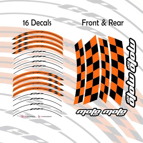 ملصقات حافة عجلة MC MOTOPARTS مقاس 17 بوصة AA01 شريط لاصق جداري متوافق مع CB 1000R 500X CB600F Hornet (برتقالي) in Kuwait