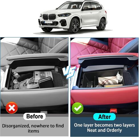 منظم وحدة التحكم المركزية Fit X5/X6/X7 2020-2024 BMW X5/X6/X7 منظم وحدة التحكم الوسطى X5/X6/X7 صندوق تخزين مسند الذراع علبة وحدة التحكم المتوافقة مع 2020 2021 2022 2023 2024 BMW X5/X6/X7 in Kuwait