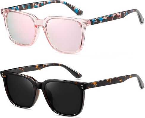 نظارات شمسية مستقطبة من Kimorn للنساء والرجال نظارات شمسية عصرية كلاسيكية 70s 90s إطار مربع K1558 in Kuwait