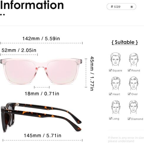 نظارات شمسية مستقطبة من Kimorn للنساء والرجال نظارات شمسية عصرية كلاسيكية 70s 90s إطار مربع K1558 in Kuwait