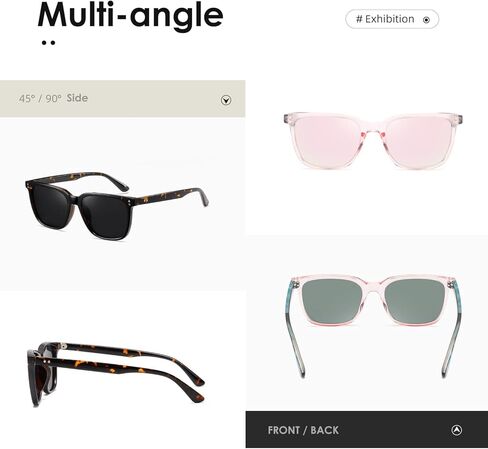 نظارات شمسية مستقطبة من Kimorn للنساء والرجال نظارات شمسية عصرية كلاسيكية 70s 90s إطار مربع K1558 in Kuwait