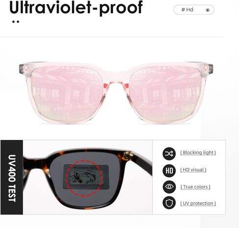 نظارات شمسية مستقطبة من Kimorn للنساء والرجال نظارات شمسية عصرية كلاسيكية 70s 90s إطار مربع K1558 in Kuwait