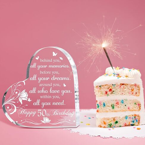 50th Birthday Gifts for Men 50 Year Old Gifts for Women 1973 Heart Acrylic Sign Keepsake and Paperweight Behind You All Memories Inspirational Gift 50th Birthday Decoration for Parents Mom Dad in Saudi Arabia