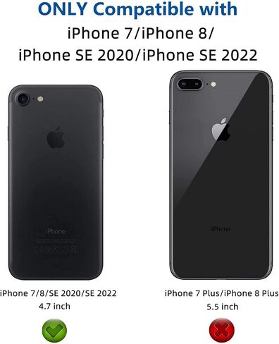 iCoverCase لهاتف iPhone SE(2022)/SE(2020) iPhone 7/8 حافظة هاتف مع حامل بطاقة للنساء والرجال، [RFID Blocking] حافظة محفظة واقية من جلد البولي يوريثان (بيج) in Kuwait