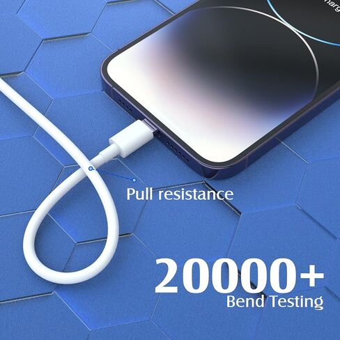 شاحن iPhone [معتمد من Apple MFi] 6 حزم (3/3/6/6/6/10FT) كابل لايتنينج طويل للشحن السريع سلك شاحن iPhone متوافق مع iPhone 14/13/12/11 Pro Max/XS MAX/XR/XS/X/ 8/7/6 بلس آيباد إيربودز (أبيض) in Kuwait