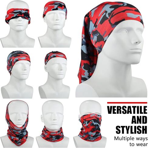 11 Sets UV Sun Protection Arm Sleeves with Face Covering Bandana Neck Gaiter Scarf Ice Silk Cooling Sleeves to Cover Arm Tattoo for Women Men Summer Outdoor Activities Supplies in Saudi Arabia