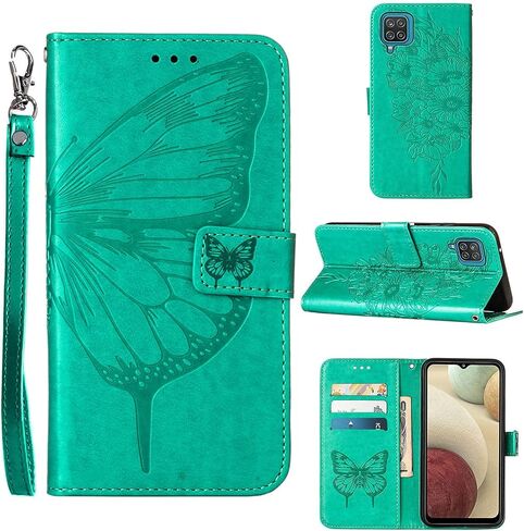 for Samsung Galaxy A12 Case Wallet Flip Cover (Blue) in Kuwait