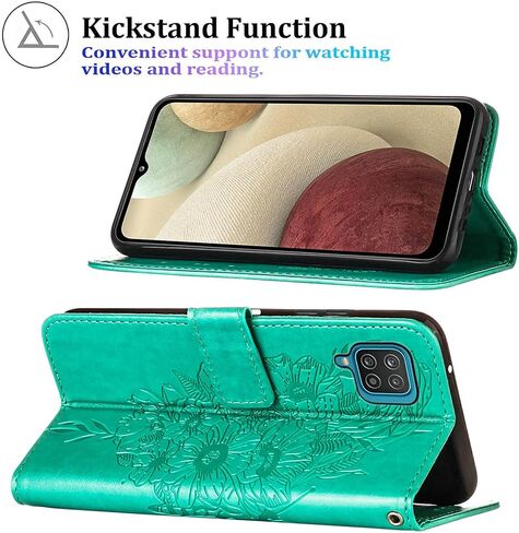 for Samsung Galaxy A12 Case Wallet Flip Cover (Blue) in Kuwait