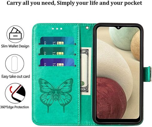 for Samsung Galaxy A12 Case Wallet Flip Cover (Blue) in Kuwait