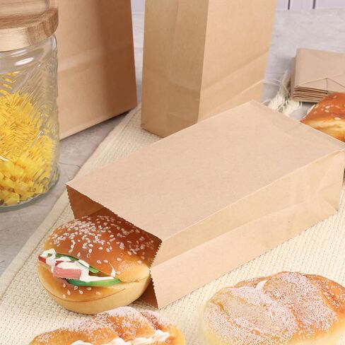 VGOODALL 50PCS Mini Brown Paper Bags,3.5"x2.2"x7" Kraft Paper Bags Small Snack Bag Party Bags Treat Bag for Baby Shower Wedding Party Favors DIY Gift Wrapping in Saudi Arabia