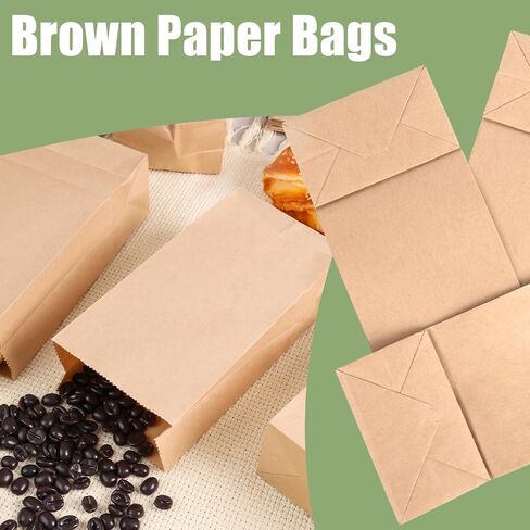 VGOODALL 50PCS Mini Brown Paper Bags,3.5"x2.2"x7" Kraft Paper Bags Small Snack Bag Party Bags Treat Bag for Baby Shower Wedding Party Favors DIY Gift Wrapping in Saudi Arabia