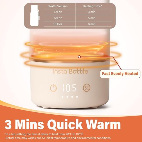 Portable Baby Bottle Warmer for Breastmilk: Fast 3-Minute Quick Warm Baby Milk & Water Warmer - A Travel Essential for On-The-Go in Saudi Arabia