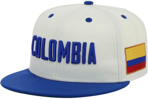 Rings & Crwns كولومبيا كونتري برايد شعار Snapback قابل للتعديل قبعة بيل مسطحة بلاتينية/أزرق ملكي in Kuwait