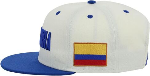 Rings & Crwns كولومبيا كونتري برايد شعار Snapback قابل للتعديل قبعة بيل مسطحة بلاتينية/أزرق ملكي in Kuwait