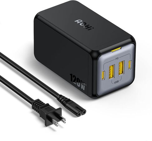 USB C Charger, AOHI 4 Port 120W Desktop USB Charger Station GaN+ Laptop Fast Charger Compact USB-C Charging Station for MacBook Pro/Air, XPS,iPad Pro, iPhone15/14/13/12/Pro Max,Galaxy in Saudi Arabia