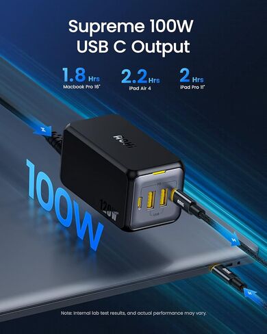 USB C Charger, AOHI 4 Port 120W Desktop USB Charger Station GaN+ Laptop Fast Charger Compact USB-C Charging Station for MacBook Pro/Air, XPS,iPad Pro, iPhone15/14/13/12/Pro Max,Galaxy in Saudi Arabia