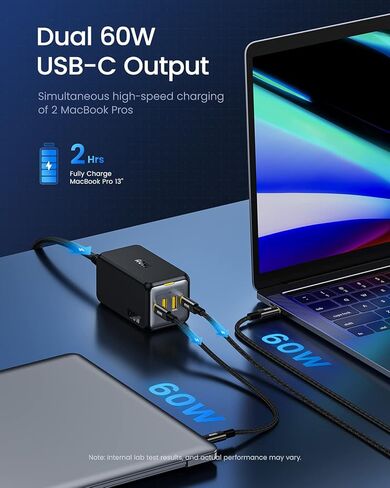 USB C Charger, AOHI 4 Port 120W Desktop USB Charger Station GaN+ Laptop Fast Charger Compact USB-C Charging Station for MacBook Pro/Air, XPS,iPad Pro, iPhone15/14/13/12/Pro Max,Galaxy in Saudi Arabia