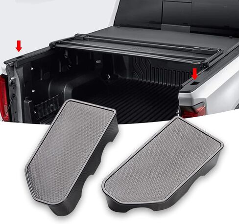 2 PCS Car Bed Rail Pile Cover, ABS Waterproof Dustproof Trunk Hole Plug, Truck Rear Hatch Pile Hole Cover Insert, Compatible with 19-22 Chevrolet Silverado GMC Sierra Protective Part (Black) in Saudi Arabia
