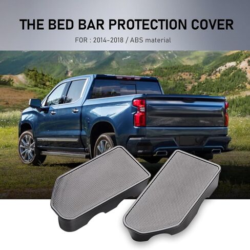 2 PCS Car Bed Rail Pile Cover, ABS Waterproof Dustproof Trunk Hole Plug, Truck Rear Hatch Pile Hole Cover Insert, Compatible with 19-22 Chevrolet Silverado GMC Sierra Protective Part (Black) in Saudi Arabia