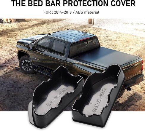 2 PCS Car Bed Rail Pile Cover, ABS Waterproof Dustproof Trunk Hole Plug, Truck Rear Hatch Pile Hole Cover Insert, Compatible with 19-22 Chevrolet Silverado GMC Sierra Protective Part (Black) in Saudi Arabia