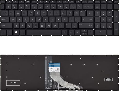 لوحة مفاتيح بديلة متوافقة مع HP 250 G7 255 G7 15-DA 15-DB 15-DK 15-DR 15-DW 15-DU 15S-DU 15-DY 15s-DY 15s-EQ 15-EF 15s-FQ 15-GW 17- CA.Home 17-by Black US Layout in Kuwait
