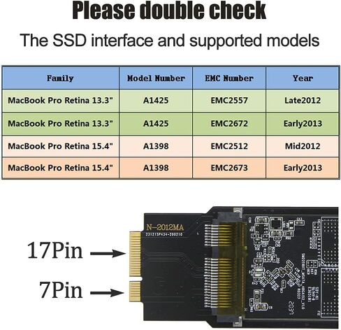 FM98A 512GB SSD with Tools for MacBook Pro Retina A1425 A1398 (Late 2012-Early 2013), EMC 2557 2672 2512 2673 Mac Solid State Disk (512GB) in Kuwait