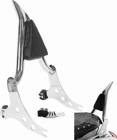 وسادة مسند الظهر للركاب باللون الأسود متوافقة مع Harley Fatboy Lo FLSTF 07-17 Softail FXST FLST CVO 06-12، قطار ليلي 06-09، عظام متقاطعة 08-11 in Kuwait