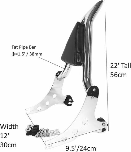 وسادة مسند الظهر للركاب باللون الأسود متوافقة مع Harley Fatboy Lo FLSTF 07-17 Softail FXST FLST CVO 06-12، قطار ليلي 06-09، عظام متقاطعة 08-11 in Kuwait