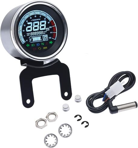 كاولالي نظام تحديد المواقع للدراجات النارية عداد السرعة متعدد الوظائف عداد السرعة 12 فولت دراجة نارية LCD عداد المسافات الرقمي مقياس سرعة الدوران مقياس الوقود in Kuwait