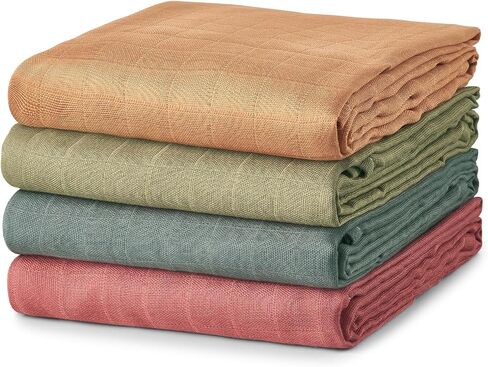 Ankyle Soft Muslin Swaddle Blankets 47 x 47 inches,Baby Swaddle Wrap for Smart Baby,4-Pack Skin-Friendly and Breathable Baby Blankets for Newborns,Newborns and Baby Essentials(Brown) in Saudi Arabia