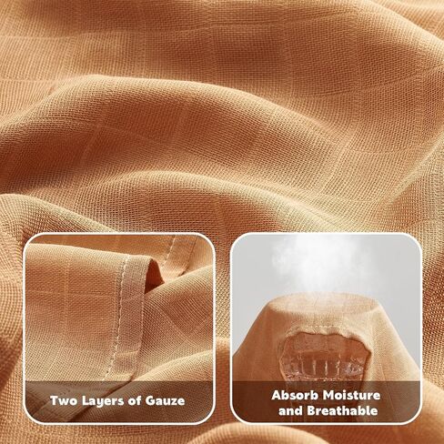 Ankyle Soft Muslin Swaddle Blankets 47 x 47 inches,Baby Swaddle Wrap for Smart Baby,4-Pack Skin-Friendly and Breathable Baby Blankets for Newborns,Newborns and Baby Essentials(Brown) in Saudi Arabia