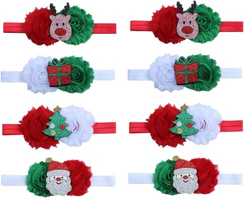 8 قطعة عيد الميلاد الطفل Headbands رائعتين العصابات الشعر أشرطة رأس غطاء الرأس إكسسوارات الشعر للأطفال الرضع الصغار الفتيات in Kuwait