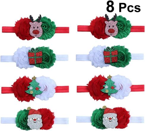 8 قطعة عيد الميلاد الطفل Headbands رائعتين العصابات الشعر أشرطة رأس غطاء الرأس إكسسوارات الشعر للأطفال الرضع الصغار الفتيات in Kuwait