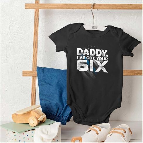 Brisco Brands Daddy I've Got Your 6IX Six Baby Romper Boys or Girls in Saudi Arabia