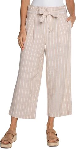 Liverpool Women's Pleated Crop Mid Rise Trouser with Self Belt in Saudi Arabia