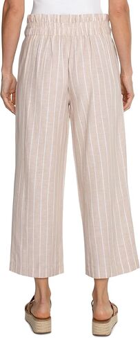 Liverpool Women's Pleated Crop Mid Rise Trouser with Self Belt in Saudi Arabia