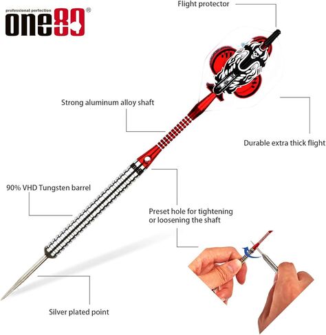 ONE80 90% VHD رأس من التنجستين، نمط أسطواني احترافي مع رحلات إضافية، وأعمدة ومبراة، وتغليف صندوق هدايا in Kuwait