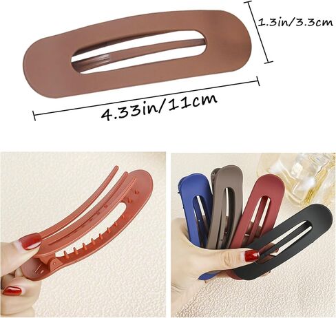 10 قطع مشابك شعر مسطحة غير لامعة، مشابك شعر كبيرة للنساء، مشابك شعر مسطحة، مشابك شعر تمساح للشعر السميك، مشابك شعر منقار البط غير اللامع، مشابك مخلب توضع أسفل للنساء والفتيات in Kuwait