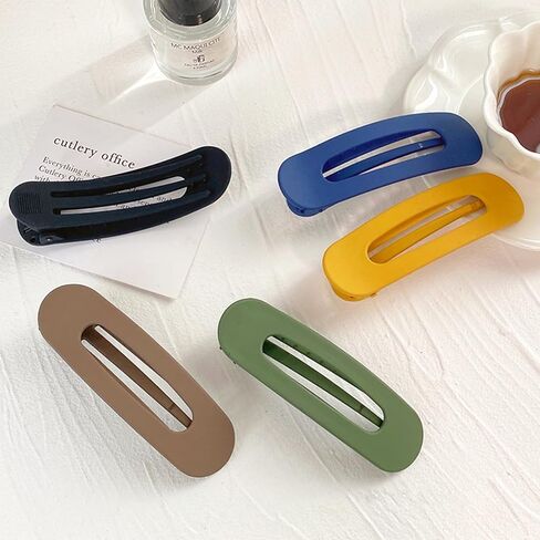 10 قطع مشابك شعر مسطحة غير لامعة، مشابك شعر كبيرة للنساء، مشابك شعر مسطحة، مشابك شعر تمساح للشعر السميك، مشابك شعر منقار البط غير اللامع، مشابك مخلب توضع أسفل للنساء والفتيات in Kuwait