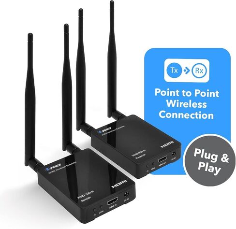 OREI Wireless HDMI Extender - Upto 330 Feet - Long Distant with IR Support - Perfect for Streaming from Laptop, PC, Cable, YouTube, PS4 to HDTV/Projector in Saudi Arabia