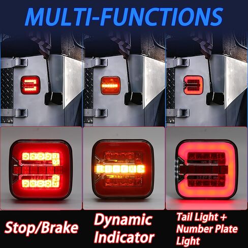 Polieez LED مجموعة ضوء الذيل للمقطورة، 10-30 فولت ضوء مقطورة المرافق مع ضوء لوحة ترخيص إشارة الفرامل الذيل، ضوء ذيل المقطورة لشاحنة مقطورة العربة RV الثلج، متوافق مع DOT in Kuwait