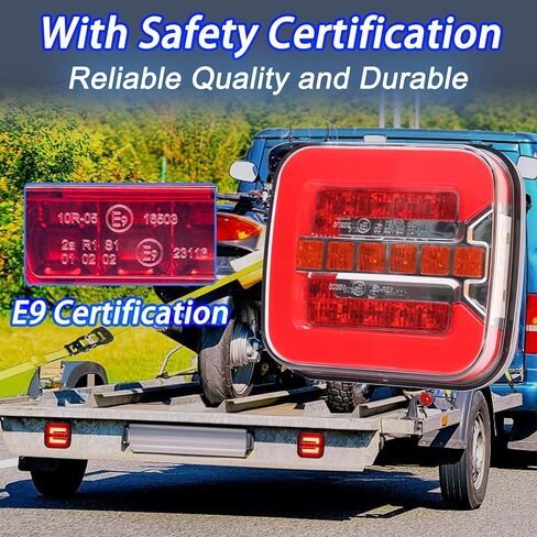 Polieez LED مجموعة ضوء الذيل للمقطورة، 10-30 فولت ضوء مقطورة المرافق مع ضوء لوحة ترخيص إشارة الفرامل الذيل، ضوء ذيل المقطورة لشاحنة مقطورة العربة RV الثلج، متوافق مع DOT in Kuwait
