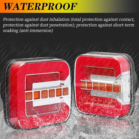 Polieez LED مجموعة ضوء الذيل للمقطورة، 10-30 فولت ضوء مقطورة المرافق مع ضوء لوحة ترخيص إشارة الفرامل الذيل، ضوء ذيل المقطورة لشاحنة مقطورة العربة RV الثلج، متوافق مع DOT in Kuwait