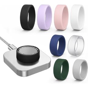 غطاء حلقي متوافق مع Oura Ring 5، 8 عبوات من السيليكون الواقي، مضاد للخدش، يدعم الشحن، للرجال والنساء (8 عبوات، M لـ 9/10/11) in Kuwait