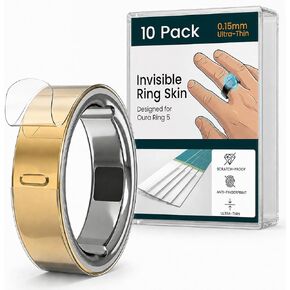 10 Pack Ultra-Thin Clear Skin Cover for Oura Ring Gen 5, Invisible Transparent Anti-Scratch Protector Smart Rings Accessories Protective Film for Oura Ring 5 (Clear, Size 9) in Kuwait