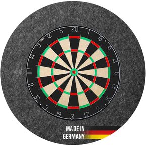 Karella Ultimo Dartboard Surround، صنع في ألمانيا، حلقة مجموعة رمي السهام، حلقة التقاط مصنوعة من ألياف معاد تدويرها، حدود لجميع ألواح رمي السهام، لوحة خلفية للسهام الفولاذية، حماية الحائط، مجموعة مستديرة in Kuwait
