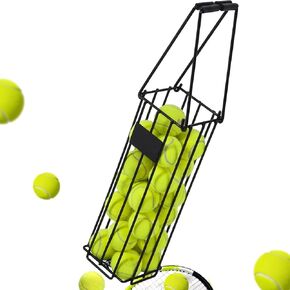 Tennis Ball Picker，Tennis Ball Hopper，Automatic Pickup no Bending Over Large Capacity Tennis Ball Picker Upper Metal Bracket Portable No Installation Required in Saudi Arabia