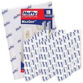Hefty Picture Hanging Kit - 18 XL Pairs, Holds Up to 20 Lbs | Picture Hangers & Kit for Home Decor - Picture Hanging Hardware for Superior Adhesion on Frames, No Nails in Saudi Arabia