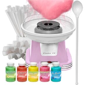Studio 54 Retro Cotton Candy Machine with 5 Jars (11oz Each) Floss Sugar, 50 Paper Cones, Easy Cleanup Cotton Candy Maker, Durable Retro Design, Makes 20–30 Servings per Jar, BPA & Lead Free in Kuwait